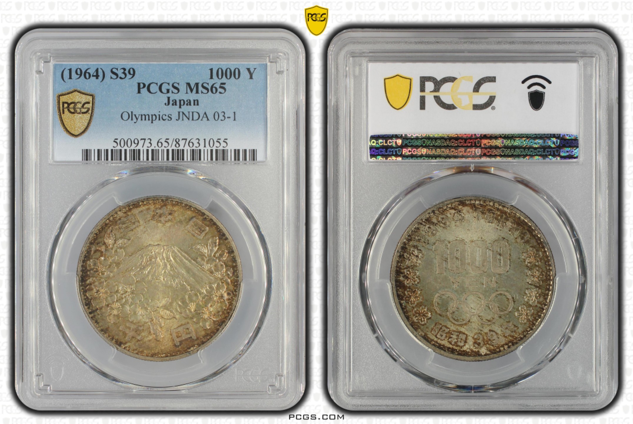 《外钞收藏家》第一百七十九期拍卖 1964年日本奥林匹克纪念银币1000元 PCGS65 强旋转车轮光