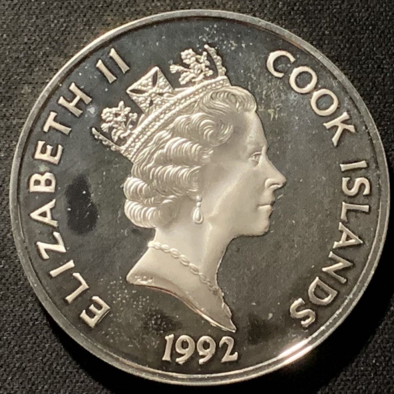 紫瑗钱币——第207期拍卖 库克群岛 1992年 发现美洲500周年 佩德罗·德门多萨 50元 31.35克 0.925银 精制