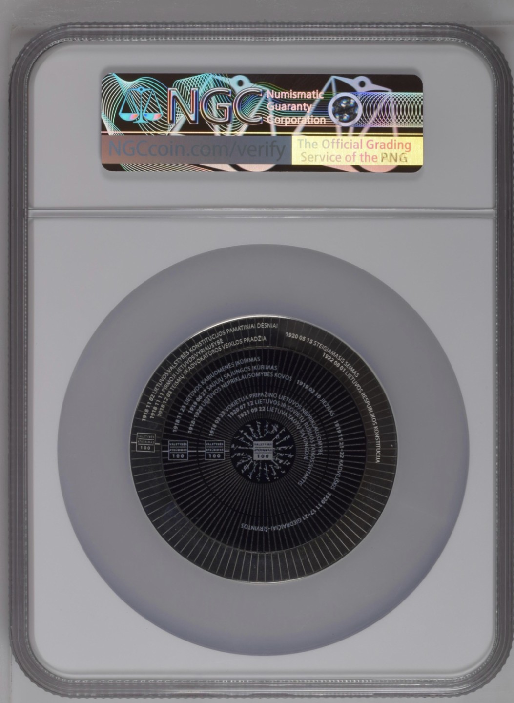 老精稀金银币专场「第7期」 2018年立陶宛建国100周年多层环形精制银币