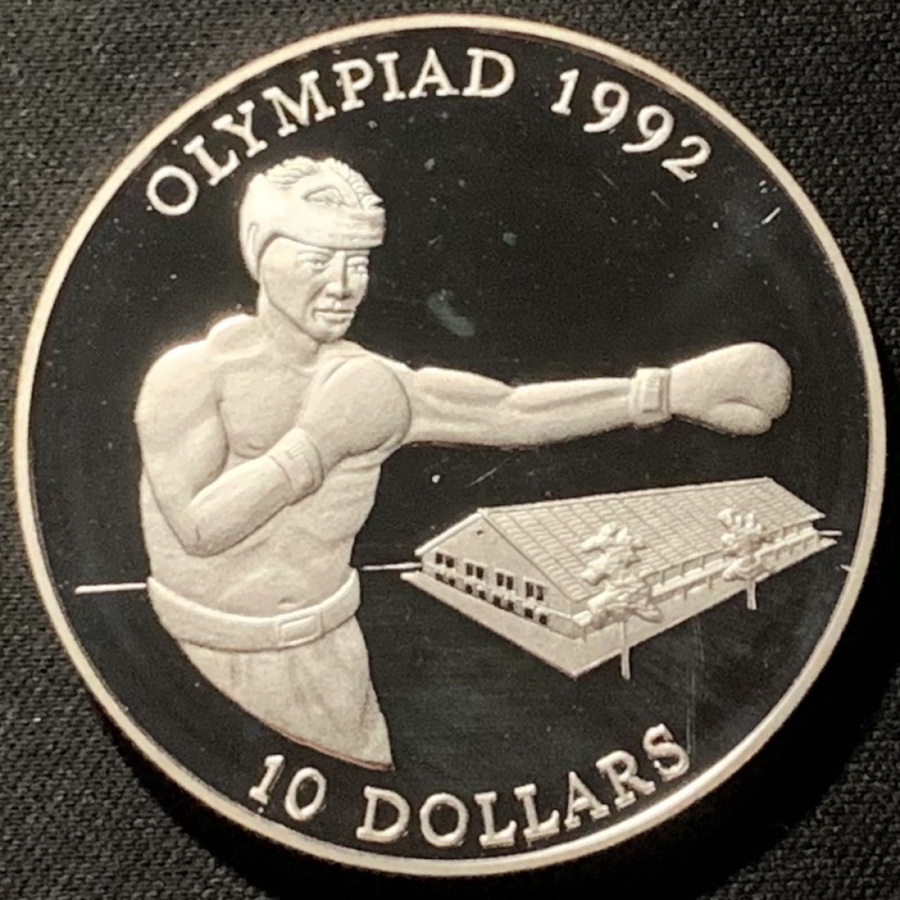 紫瑗钱币——第207期拍卖 所罗门群岛 1992年 巴塞罗那奥运会 拳击 10元 31.47克 0.925银 精制