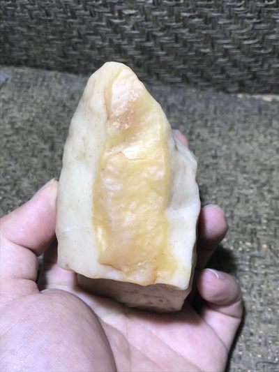 天然精品戈壁高玉化三色肉石原石把件(摆件)一块！ - 天然精品戈壁高玉化三色肉石原石把件(摆件)一块！