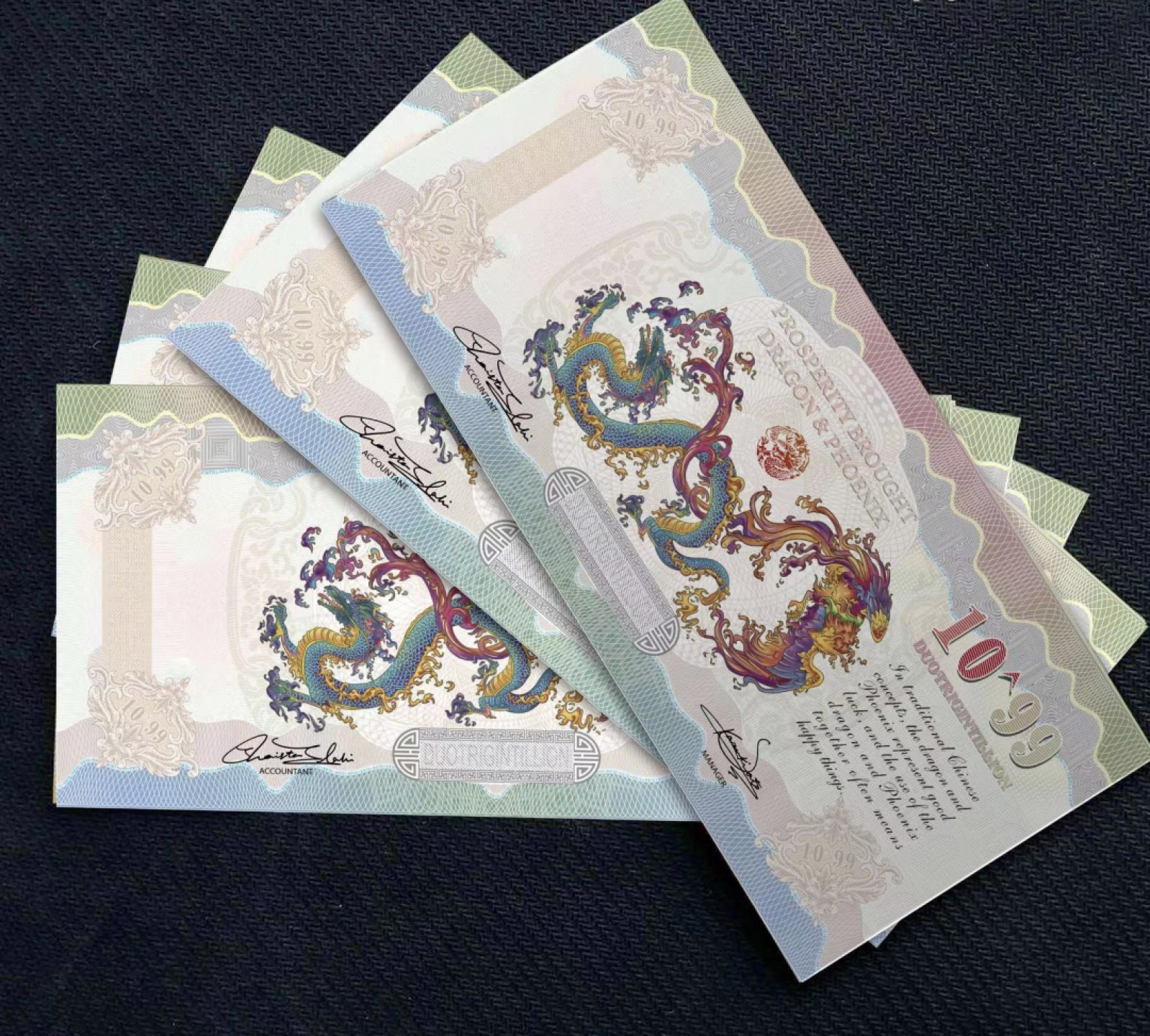 北极狼收藏17$ ASEAN亚洲文化“龙凤呈祥”纪念钞