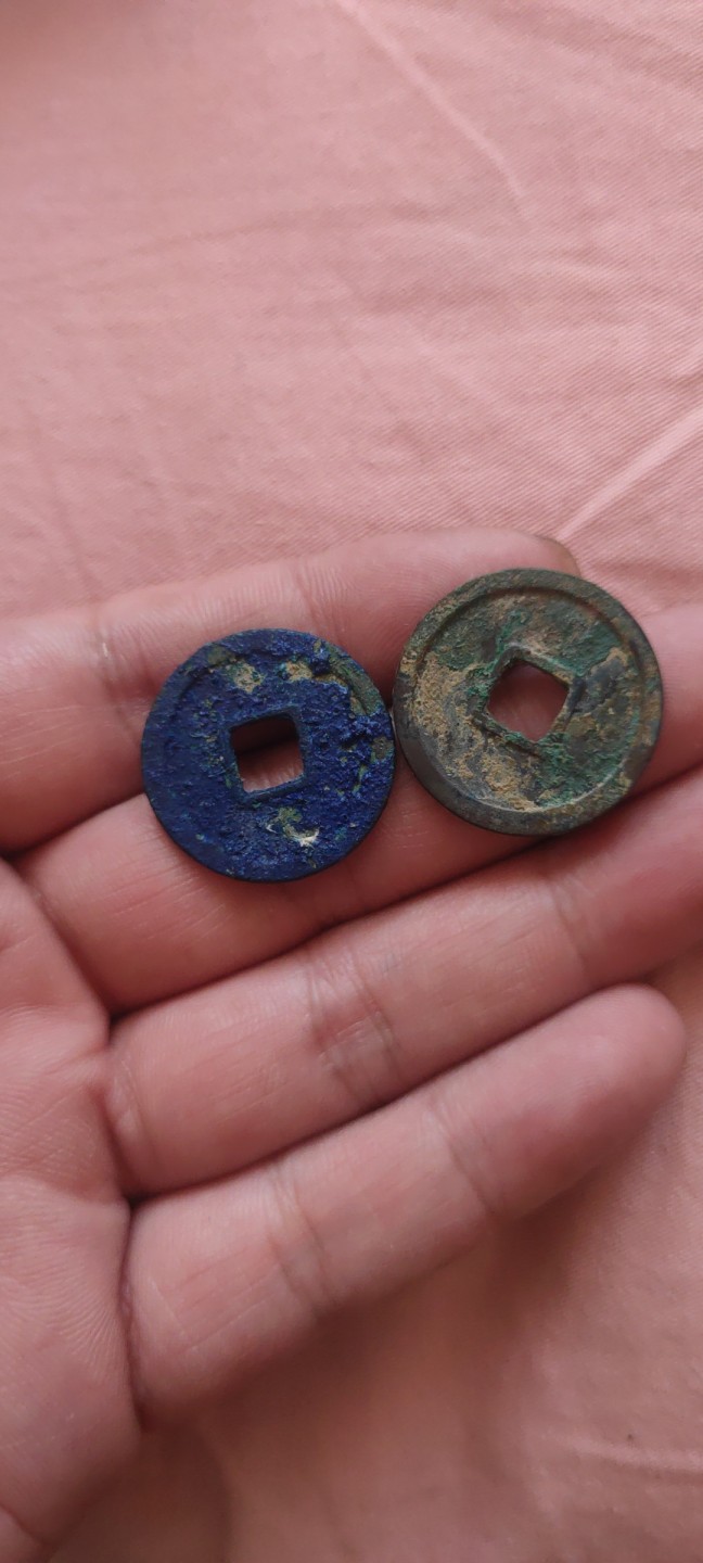 一米收藏，开心上拍！(第四十四期) 蓝绿锈开元通宝一对！！！