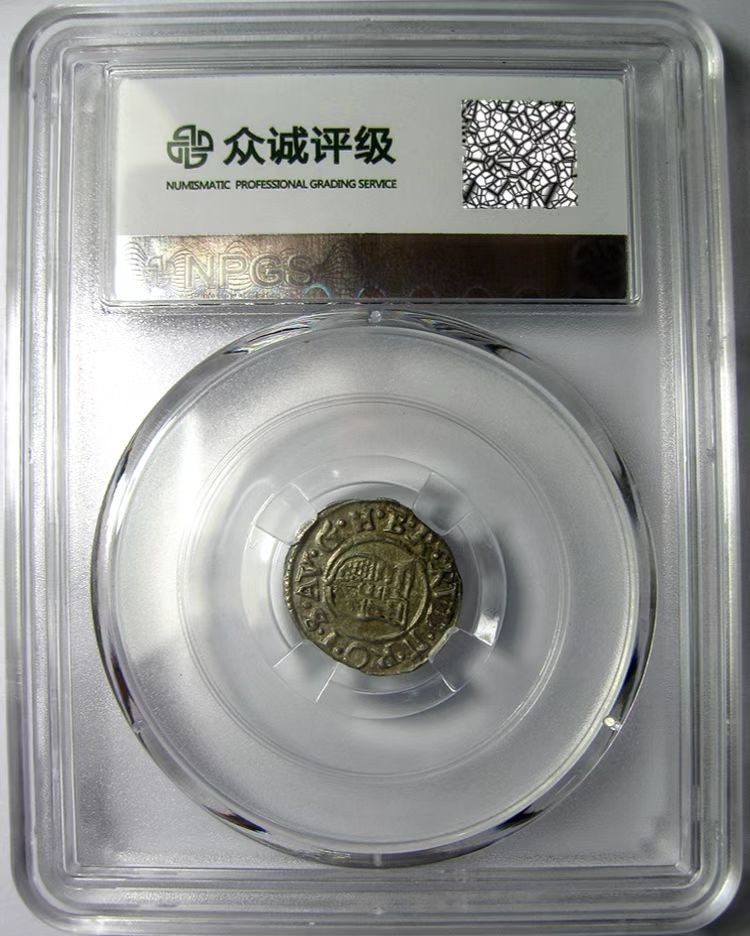 神罗匈牙利银币/圣母抱婴/鲁道夫二世/1592KB/钱币第纳尔/众诚评级AU58