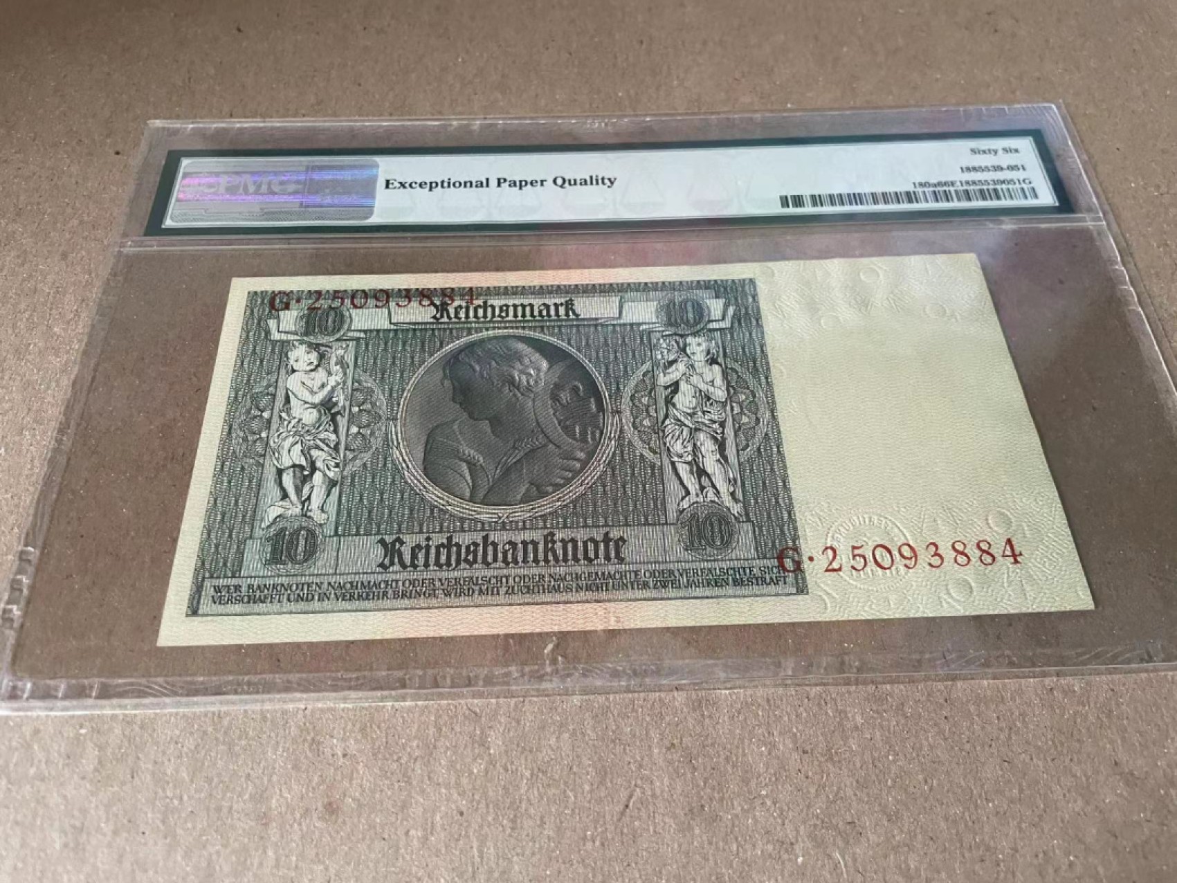  【Blue Auction】世界纸币精拍第187期——印度新金山渣打银行 （共90拍） 德国 1929年10马克 PMG66EPQ