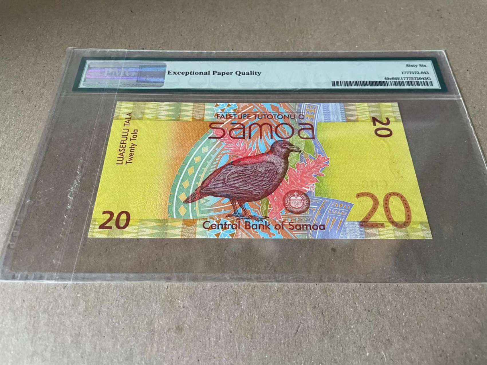  【Blue Auction】世界纸币精拍第187期——印度新金山渣打银行 （共90拍） 萨摩亚 2017年20塔拉 PMG66EPQ 