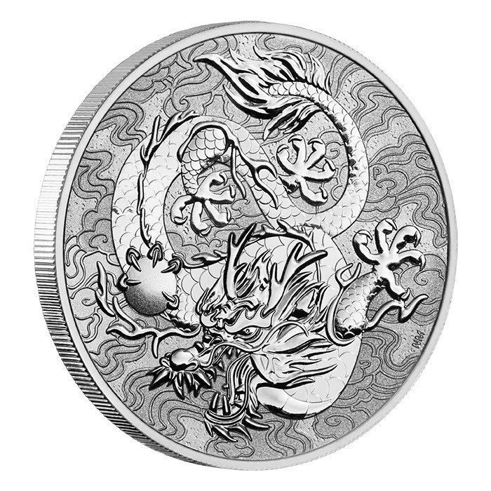 世界金银币专拍场 现货 2021年澳大利亚中国神话传说首枚 云龙抓珠1盎司普制银币