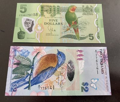 收藏联盟164期拍卖 综合场今晚七点开拍 漏还很多等您来 - 最美鸟钞一对 斐济和百慕大