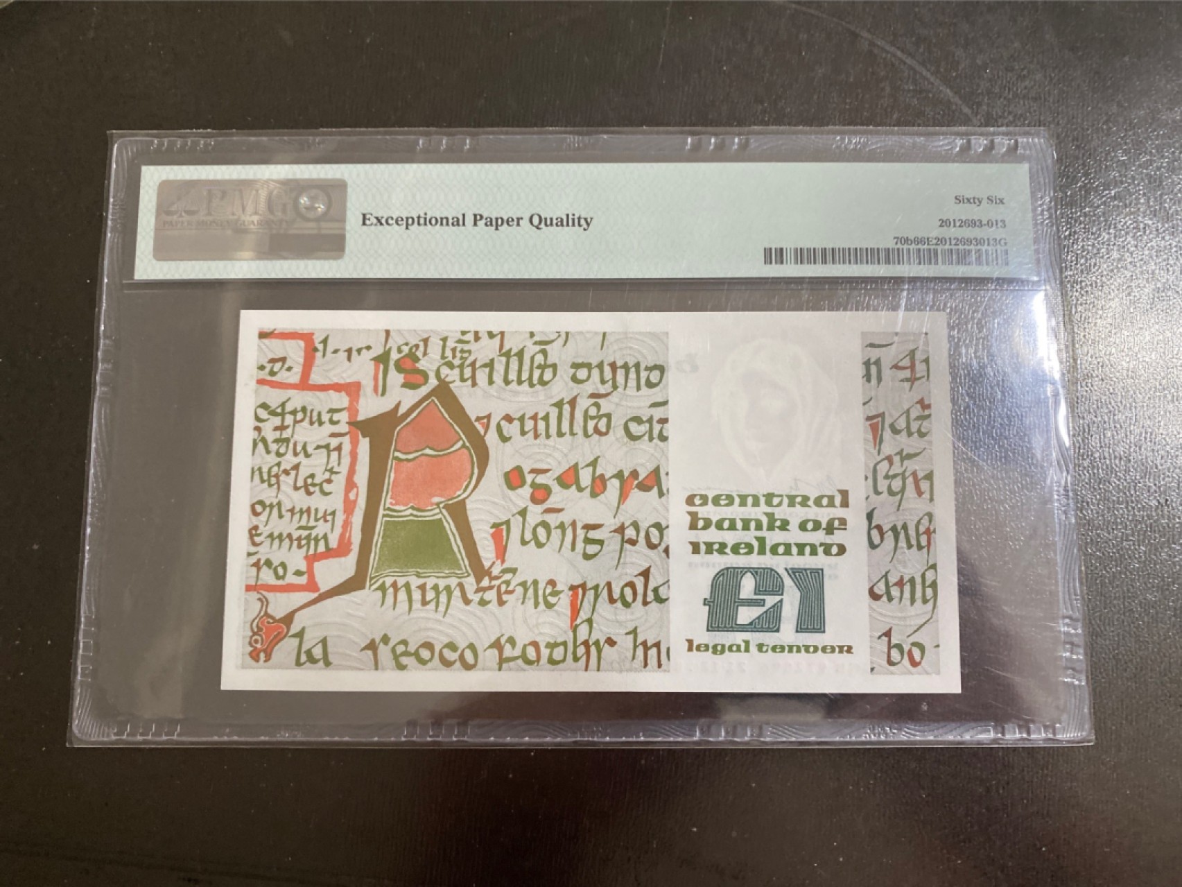 收藏联盟164期拍卖 综合场今晚七点开拍 漏还很多等您来 1978年爱尔兰1镑 早期年份 PMG66E