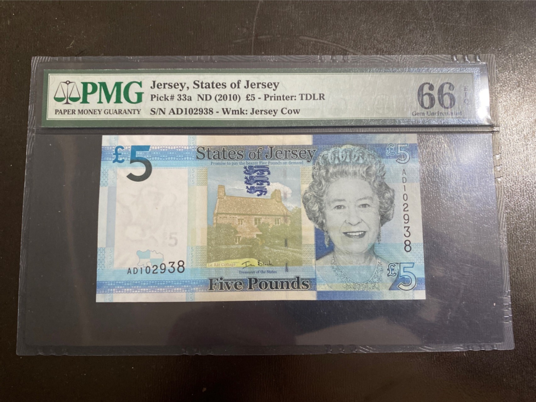 收藏联盟164期拍卖 综合场今晚七点开拍 漏还很多等您来 2010年英属泽西岛5镑 全无47尾8 PMG66E