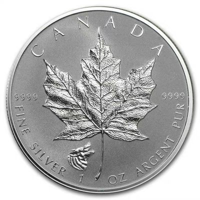 世界金银币专拍场 - 现货 加拿大2016年枫叶银币野狼秘印1盎司反面精制银币