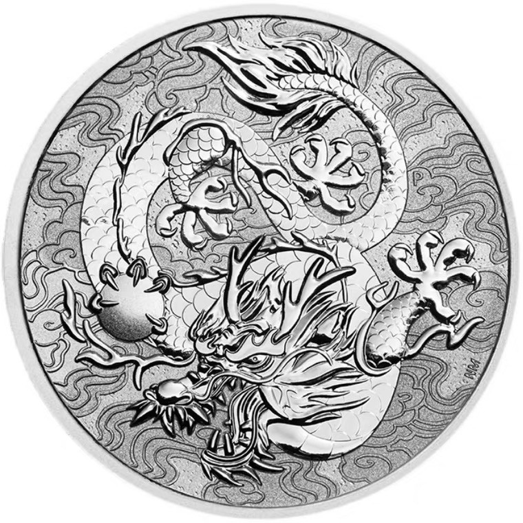 世界金银币专拍场 现货 2021年澳大利亚中国神话传说首枚 云龙抓珠1盎司普制银币