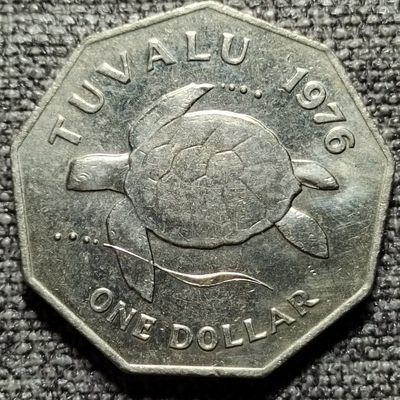 0起1加-纯粹捡漏拍-85场包邮 - 图瓦卢1976年1元大海龟