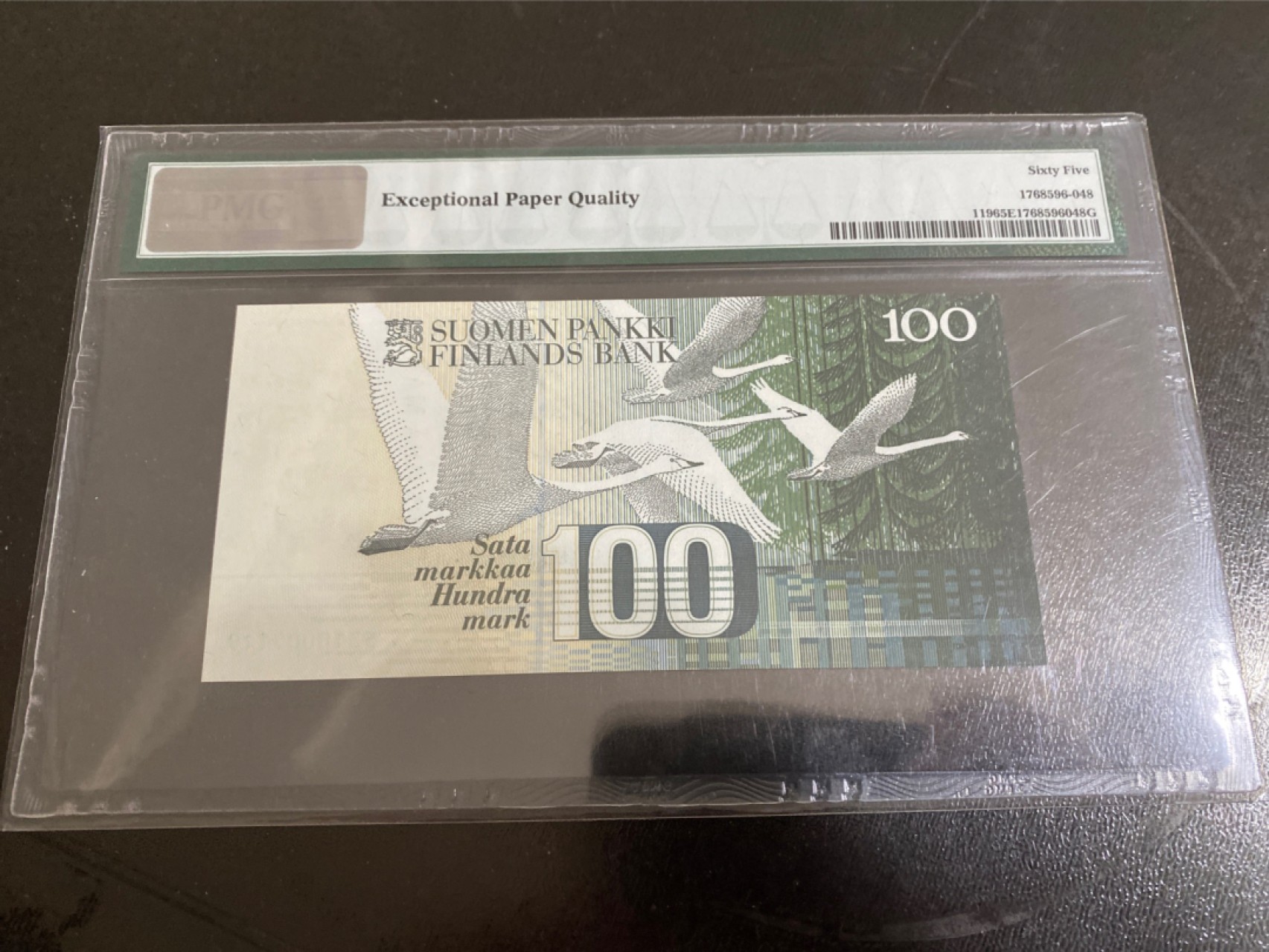 收藏联盟164期拍卖 综合场今晚七点开拍 漏还很多等您来 1986年芬兰100马克 PMG65E