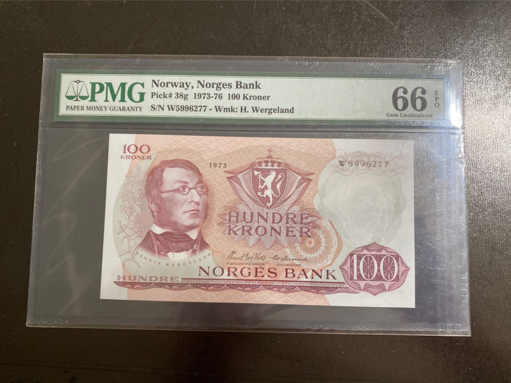 收藏联盟164期拍卖 综合场今晚七点开拍 漏还很多等您来 1973年挪威100克朗 PMG66E