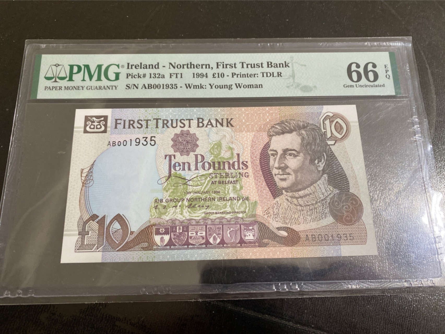 收藏联盟164期拍卖 综合场今晚七点开拍 漏还很多等您来 1994年北爱尔兰第一信托银行10镑 千位年份号
