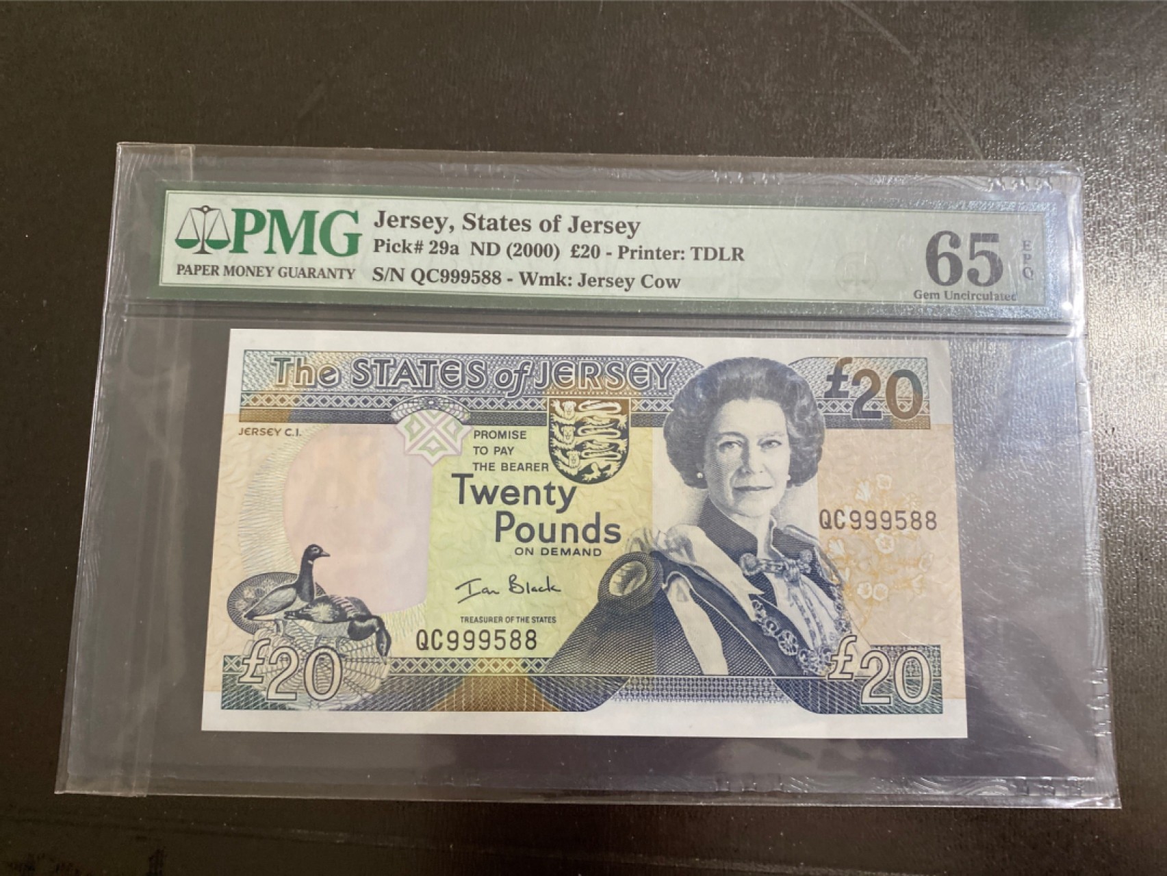 收藏联盟164期拍卖 综合场今晚七点开拍 漏还很多等您来 2000年英属泽西岛20镑 豹子头88尾靓号 PMG65E