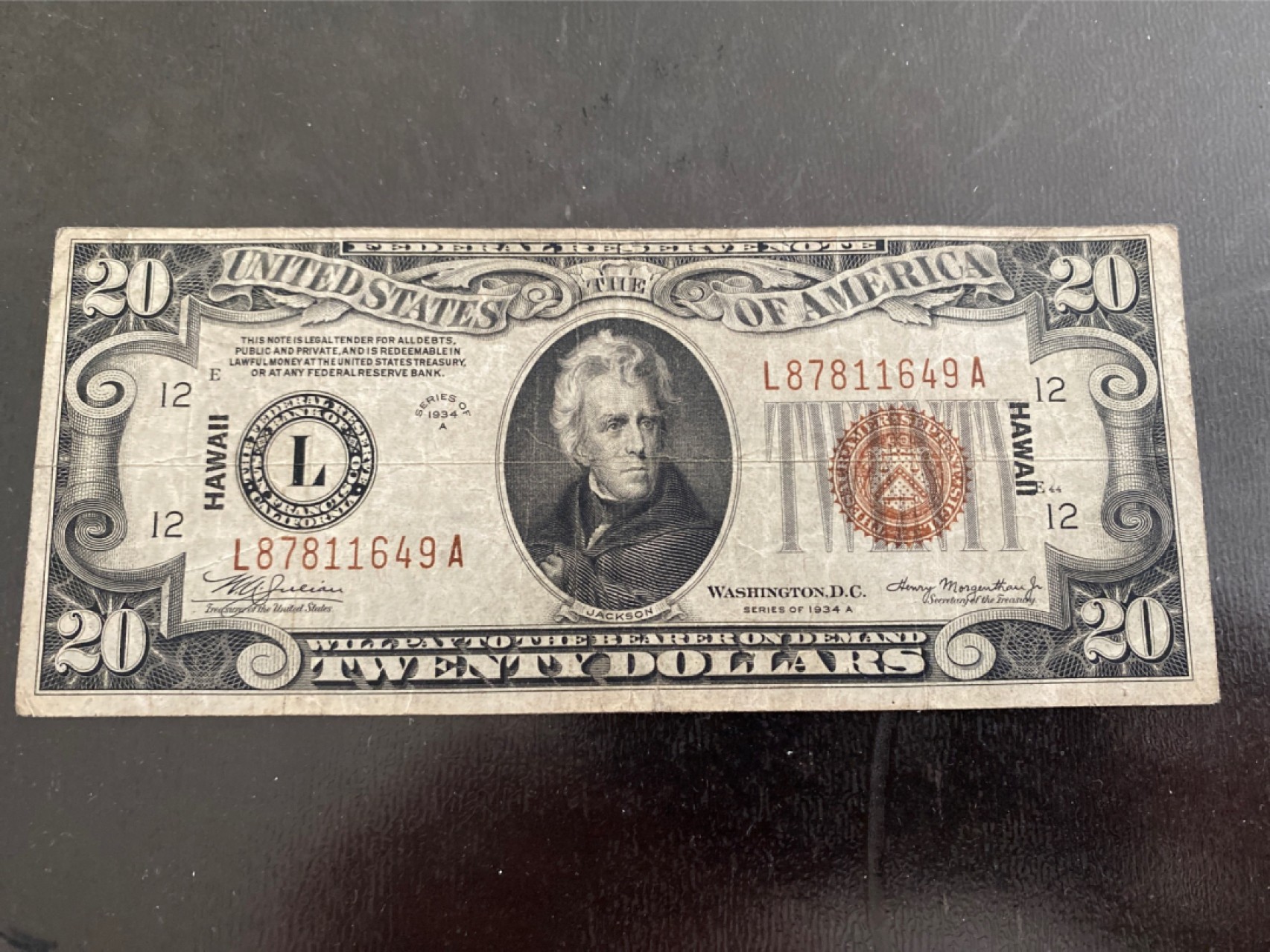 收藏联盟164期拍卖 综合场今晚七点开拍 漏还很多等您来 1934年美国夏威夷券最大面额20美元 vf品