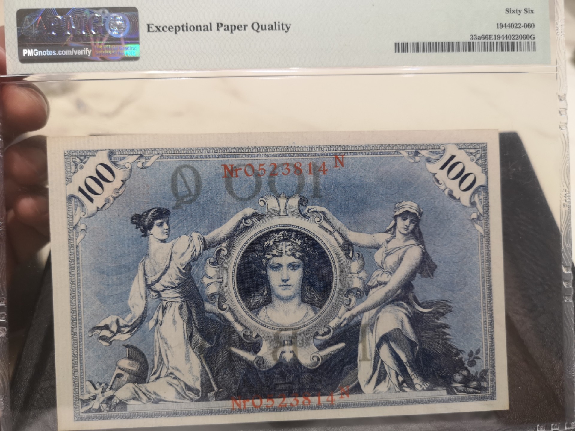 《外钞收藏家》第一百八十期拍卖 1908德国100马克 PMG66 大票幅