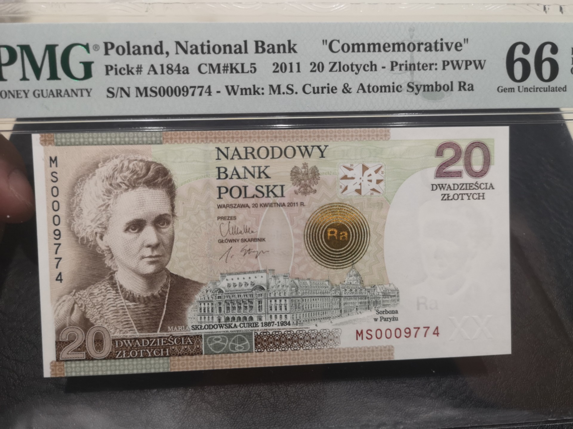 《外钞收藏家》第一百八十期拍卖 2011年波兰20 纪念钞 PMG66 千位号
