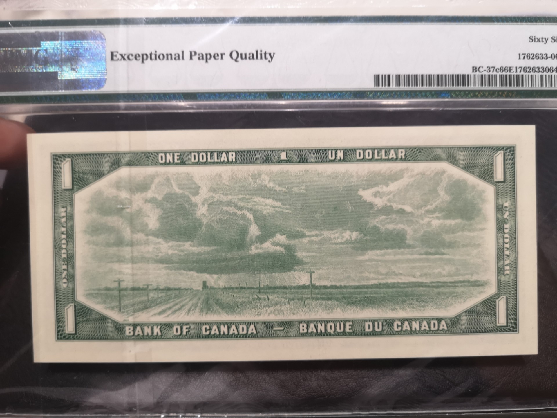 《外钞收藏家》第一百八十期拍卖 1954年加拿大风景版1刀 PMG66 无47