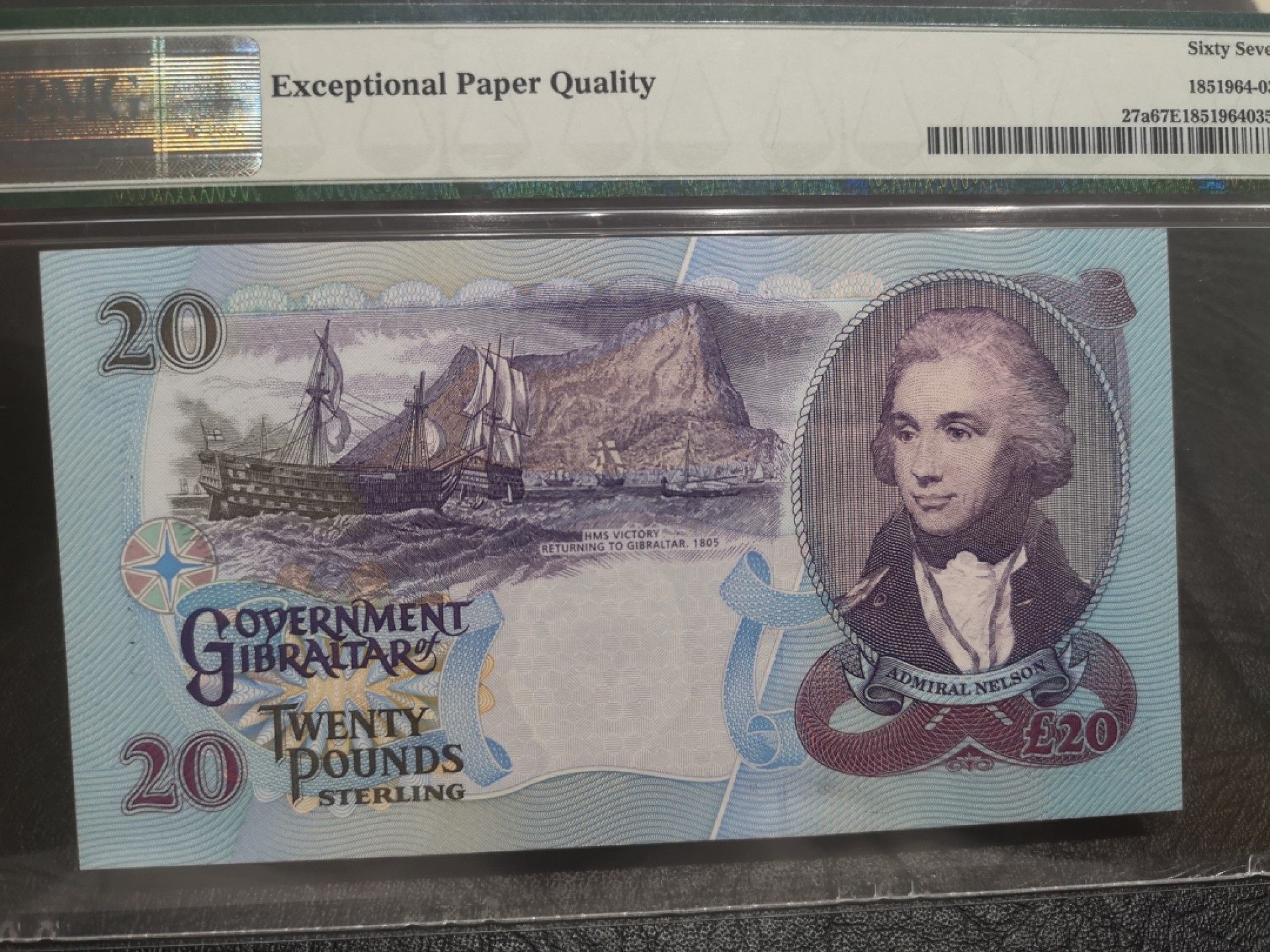 《外钞收藏家》第一百八十期拍卖 1995年直布罗陀20镑 AA冠 PMG67 无47