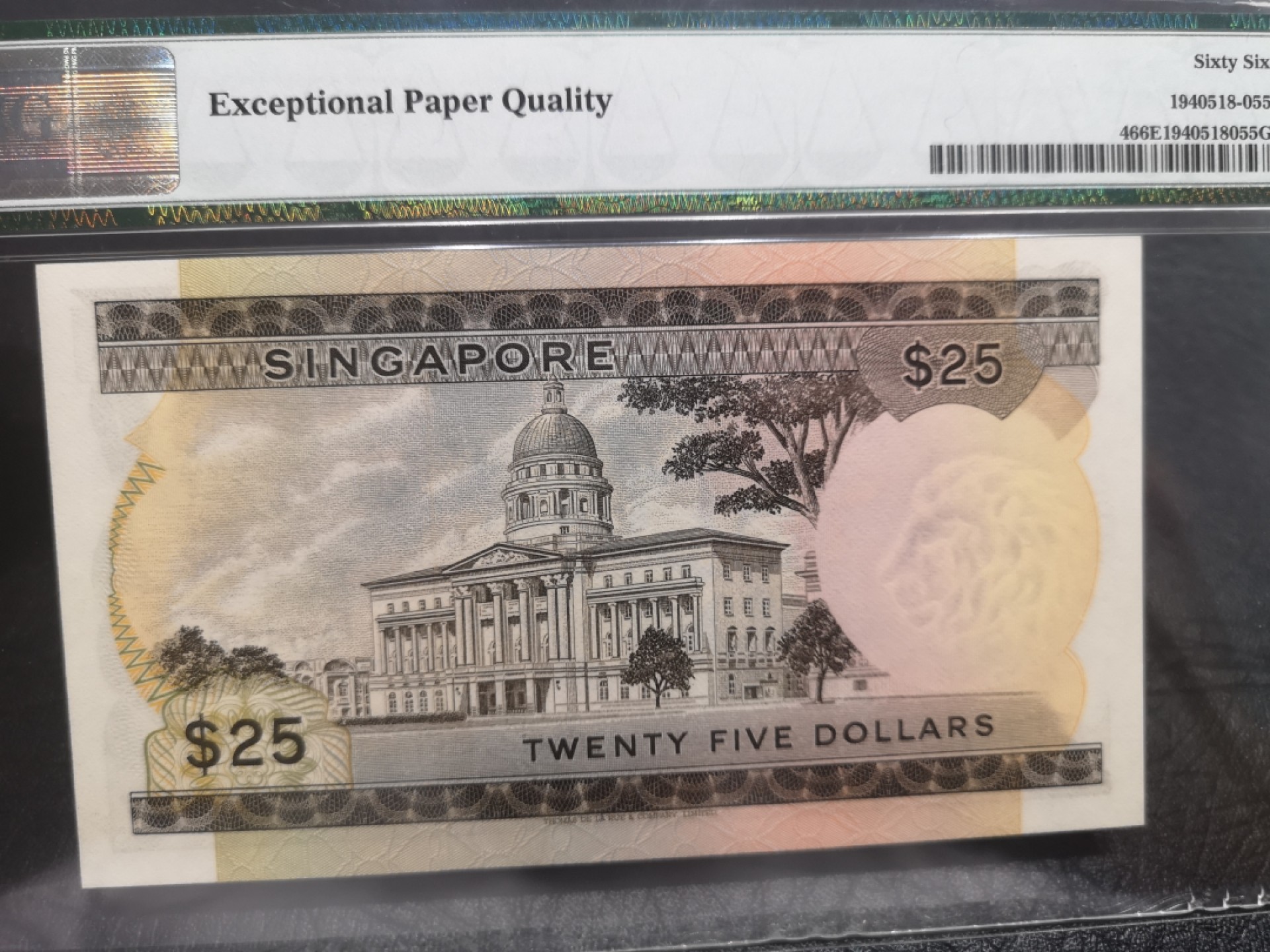 《外钞收藏家》第一百八十期拍卖 1972年新加坡花版25元 PMG66