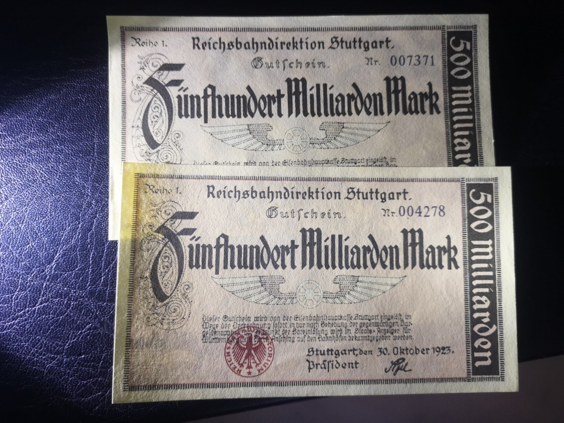 《外钞收藏家》第一百八十期拍卖 1923年德国5000亿马克 全新UNC 两张一起