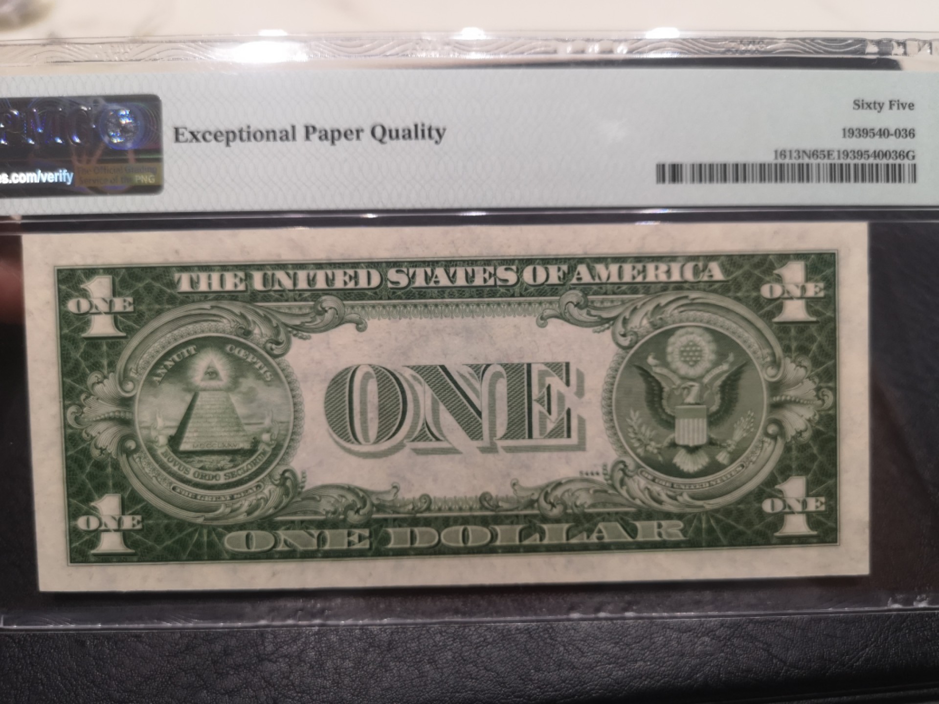 《外钞收藏家》第一百八十期拍卖 1935年1美元 蓝库印 PMG65
