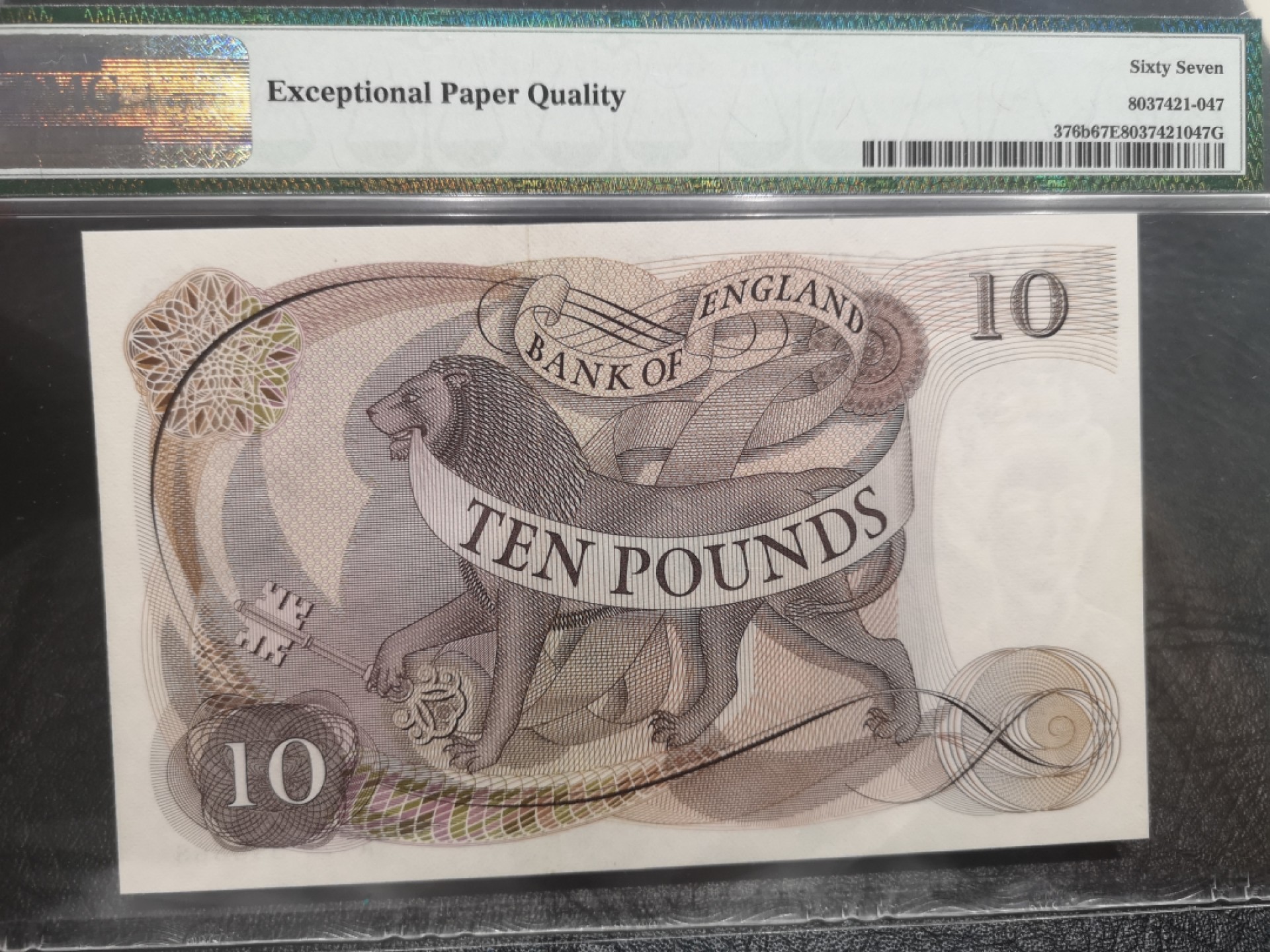 《外钞收藏家》第一百八十期拍卖 1966-70年英国C序列10镑 PMG67