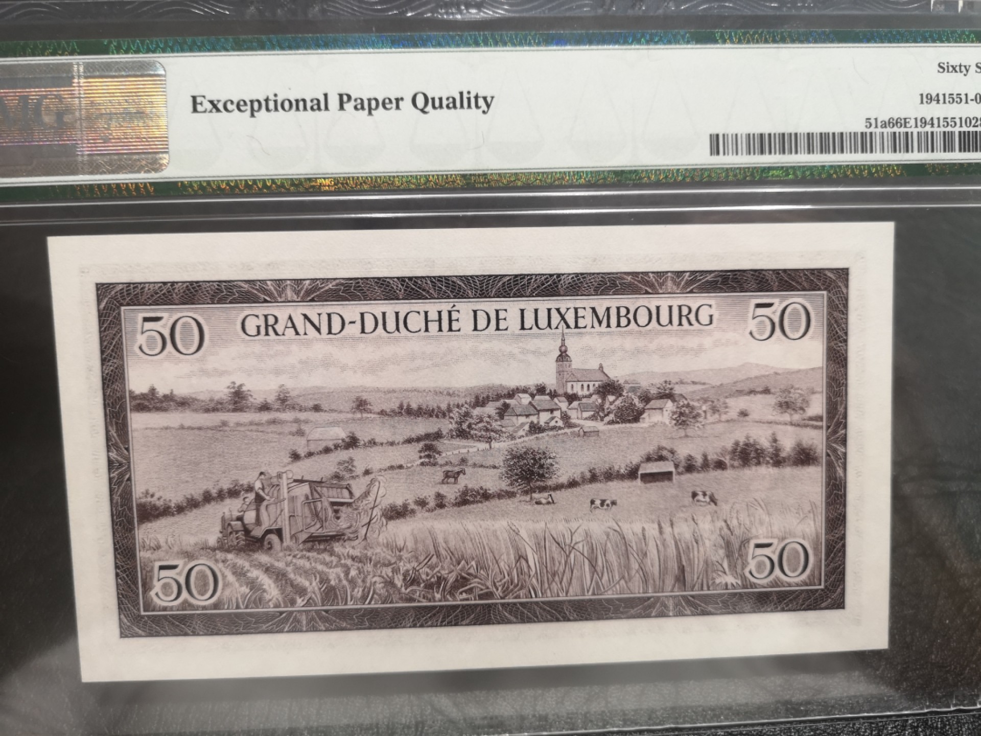 《外钞收藏家》第一百八十期拍卖 1961年卢森堡50克朗 PMG66
