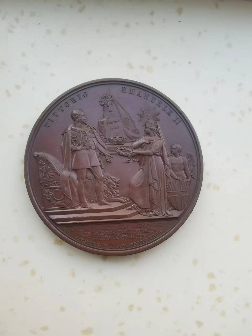 外章精选 1859年意大利议会开幕式铜章