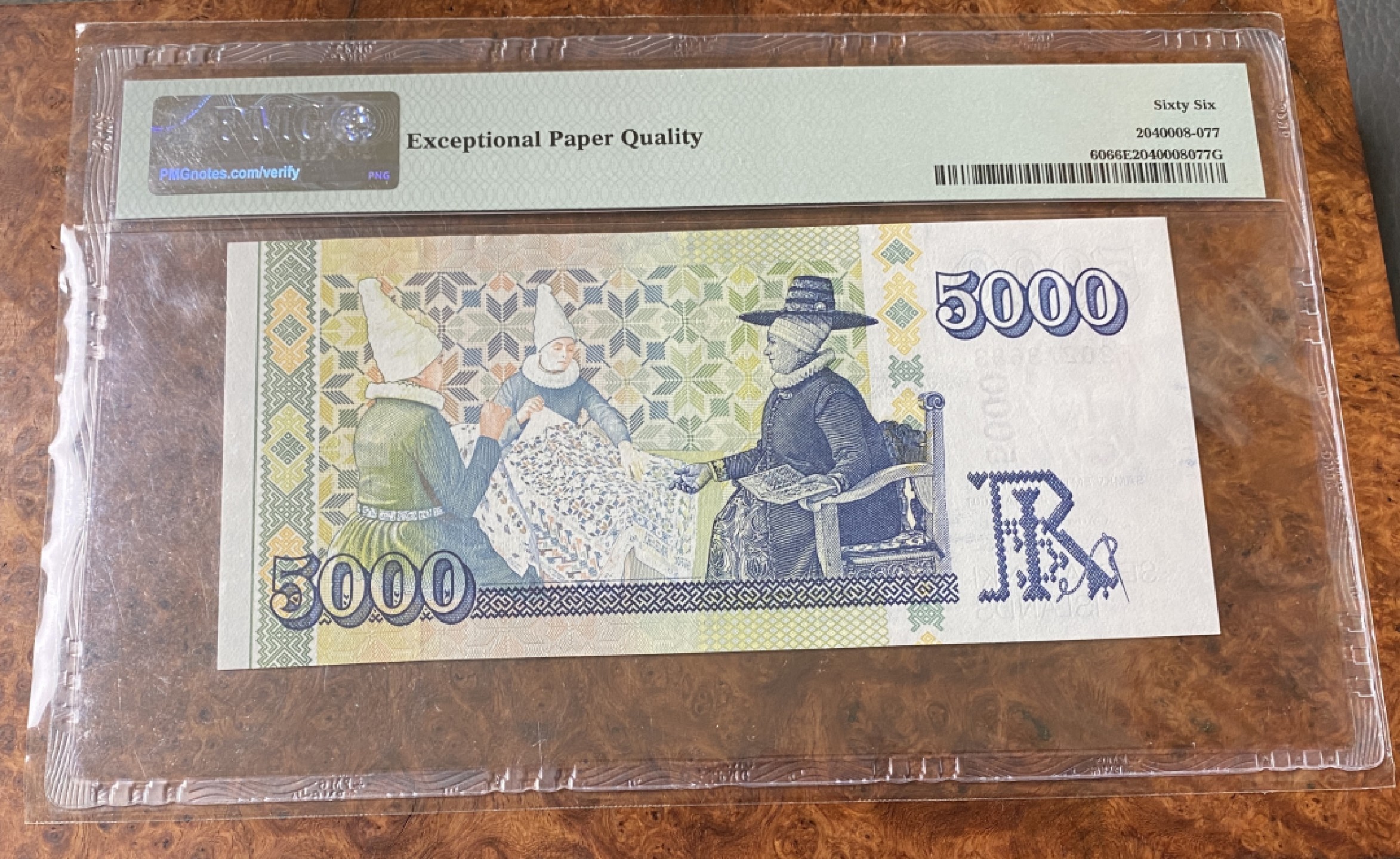 Chase Auction 第12期 - - 中外纸钞、民国炒联拍！ 2001年冰岛5000克朗，PMG66，世界最美纸币之一！