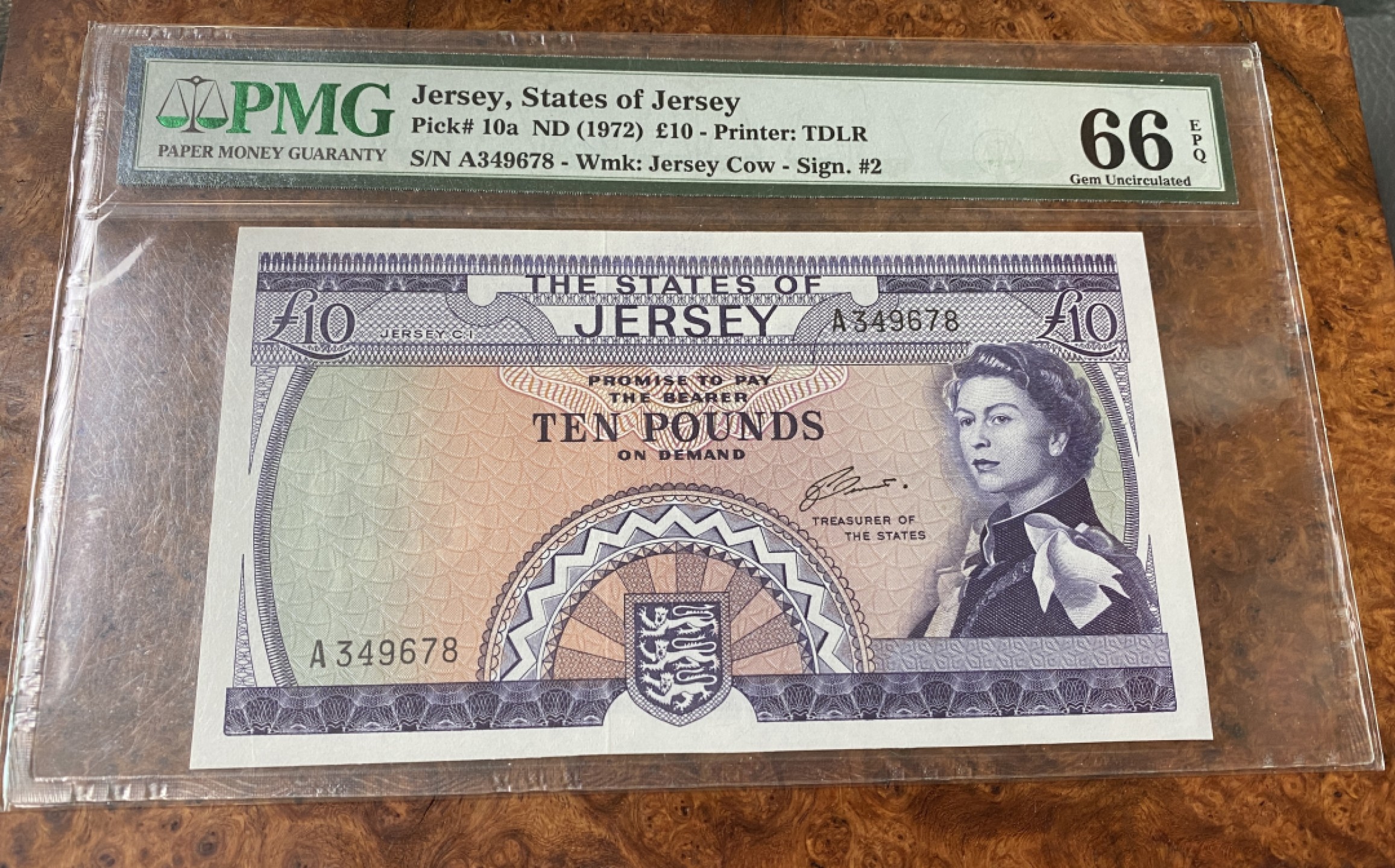 Chase Auction 第12期 - - 中外纸钞、民国炒联拍！ 1972年泽西岛10镑，PMG66分！