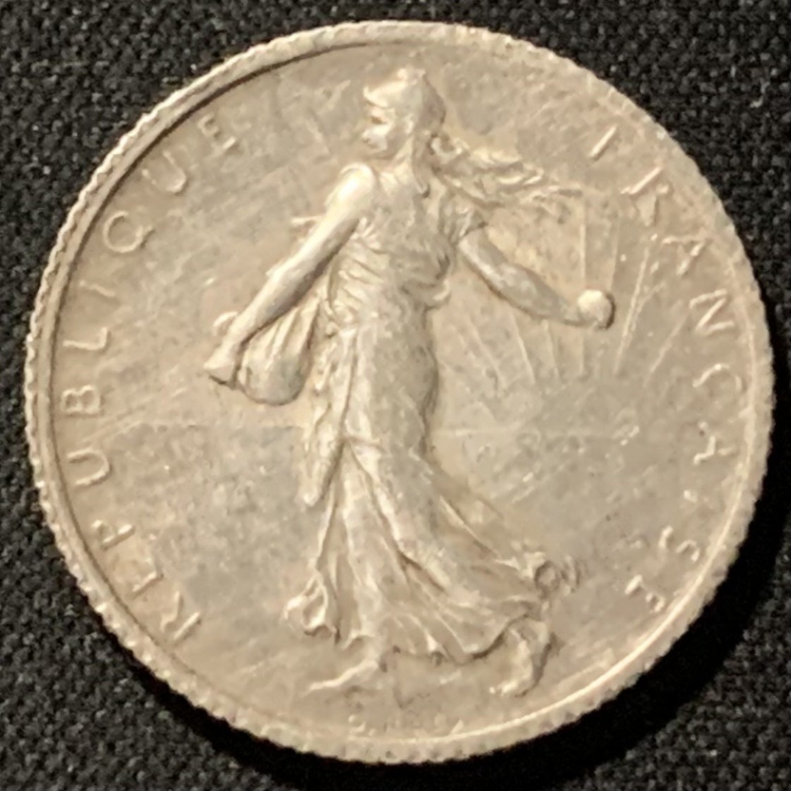 紫瑗钱币——第194期拍卖 法国 1920年 播种女神 1法郎 5克 0.835银