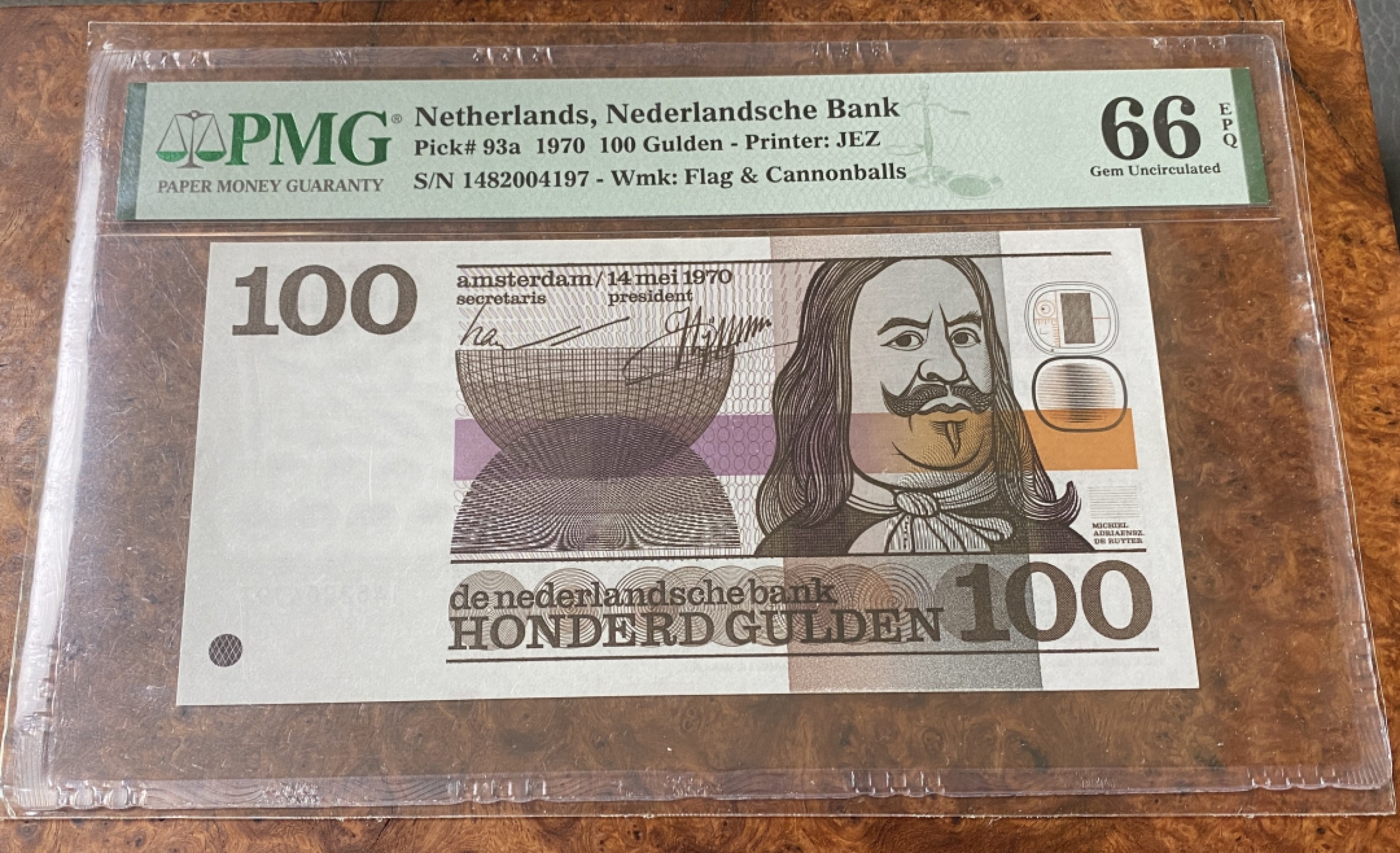 Chase Auction 第12期 - - 中外纸钞、民国炒联拍！ 1970年荷兰100盾，PMG66分！