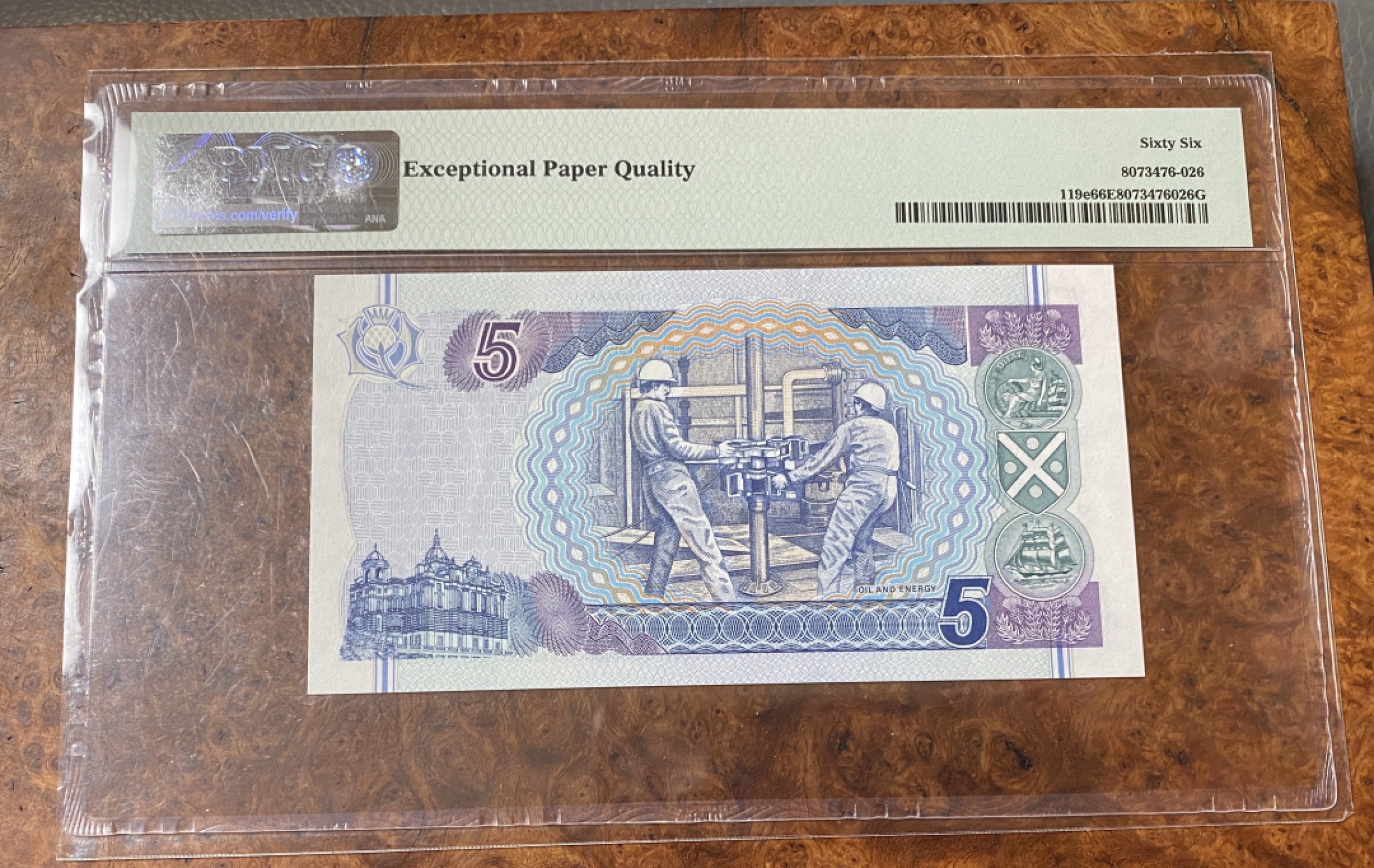 Chase Auction 第12期 - - 中外纸钞、民国炒联拍！ 2006年苏格兰5镑，纪念钞，PMG66分！