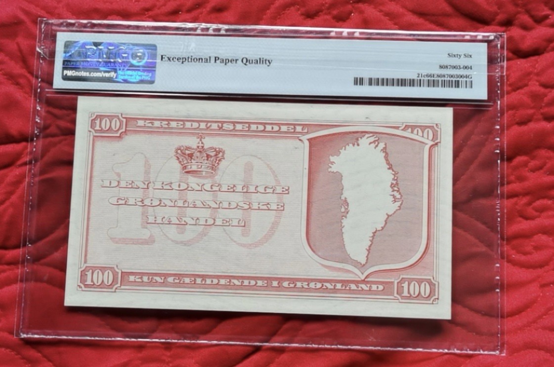 Chase Auction 第12期 - - 中外纸钞、民国炒联拍！ 1953年格陵兰岛100克朗，PMG66分！