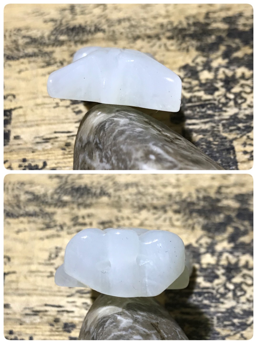 精美岫白玉雕刻金鱼一个
