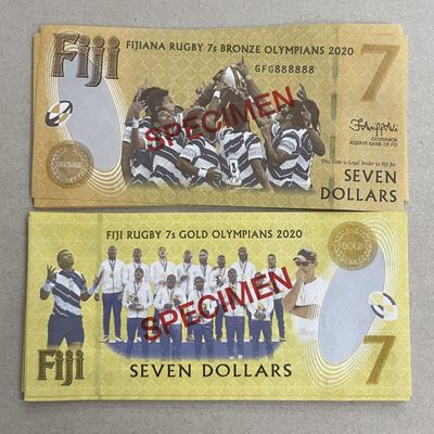 （现货）2022年斐济$7纪念钞双连体钞带原装册/样钞票