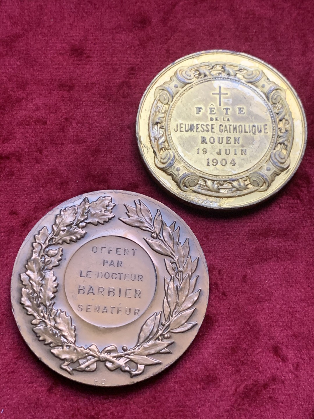 《竞宝斋》第63场-本周日 （全场不限金额包邮） 铜章 2枚 直径分别为 49.6mm，46.7mm，总重108克