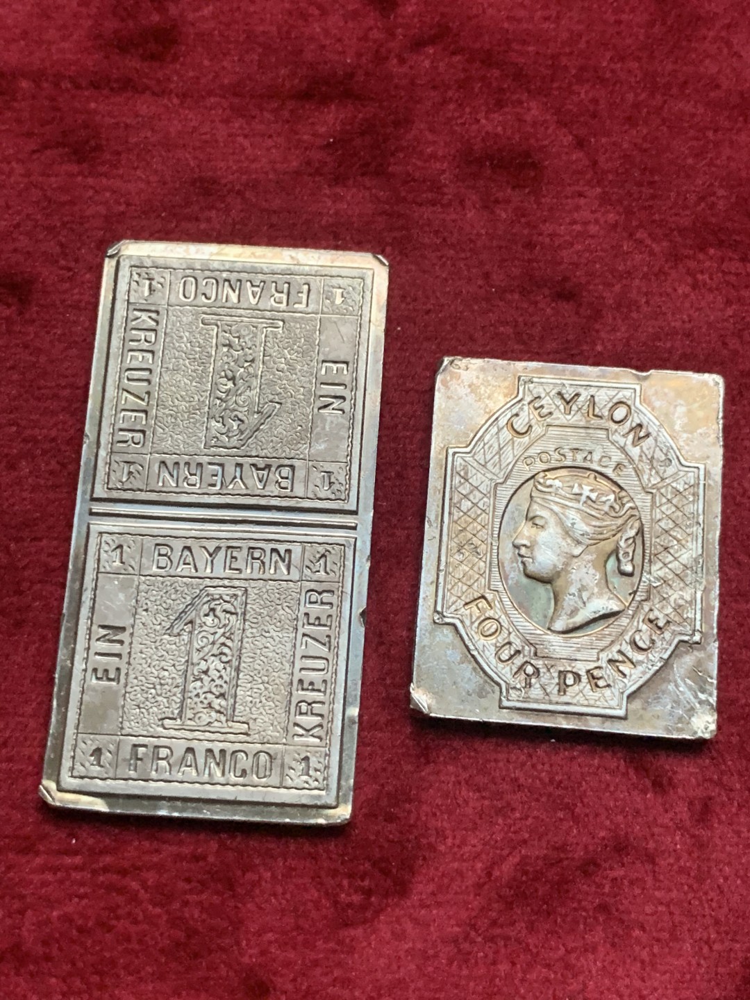 《竞宝斋》第63场-本周日 （全场不限金额包邮） 美国 弗兰克林造币厂 邮票型纯银银章 2枚 总重27克