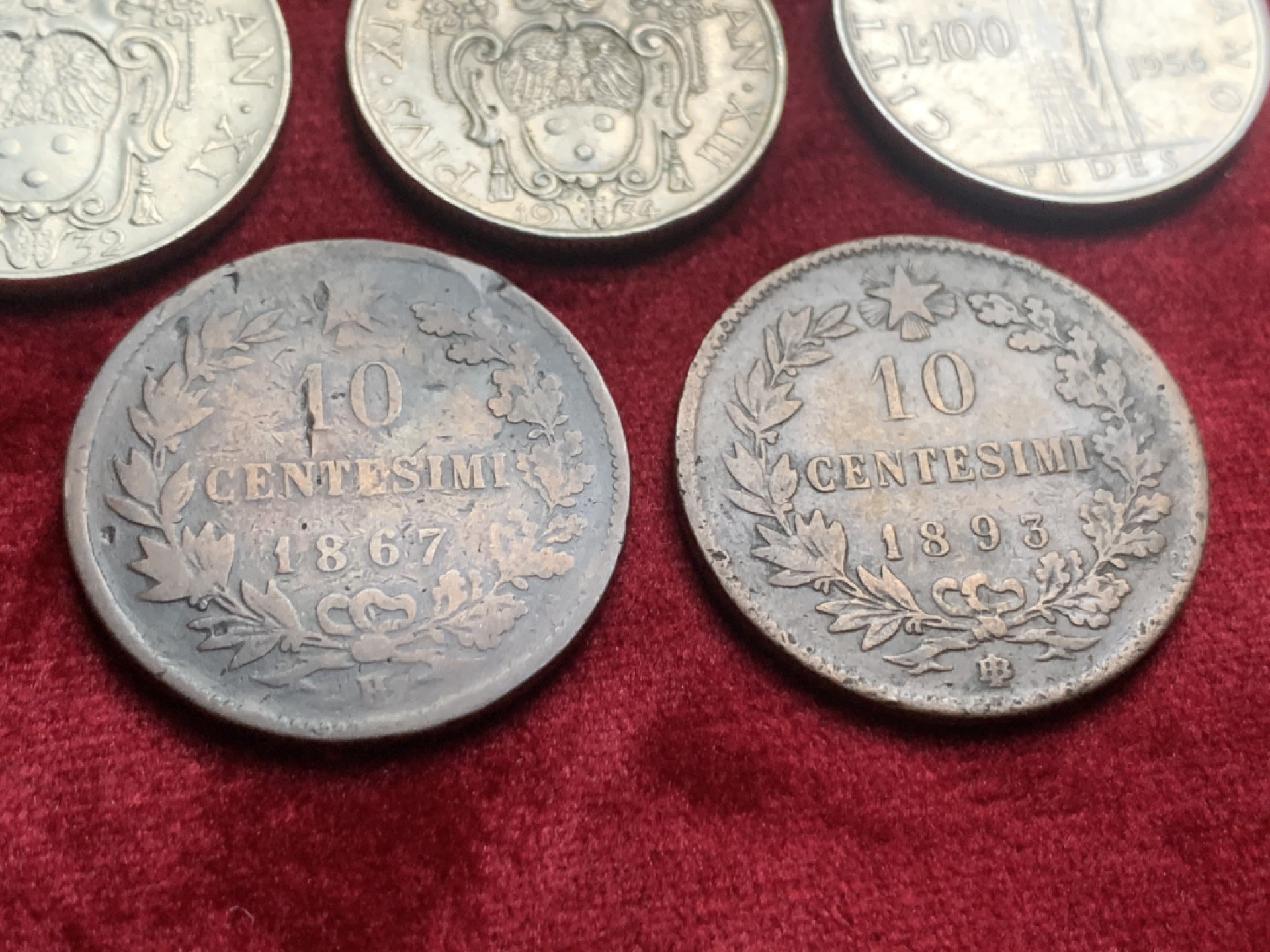 《竞宝斋》第63场-本周日 （全场不限金额包邮） （8枚一组）意大利 10分铜币2枚+教皇 好品裸币6枚