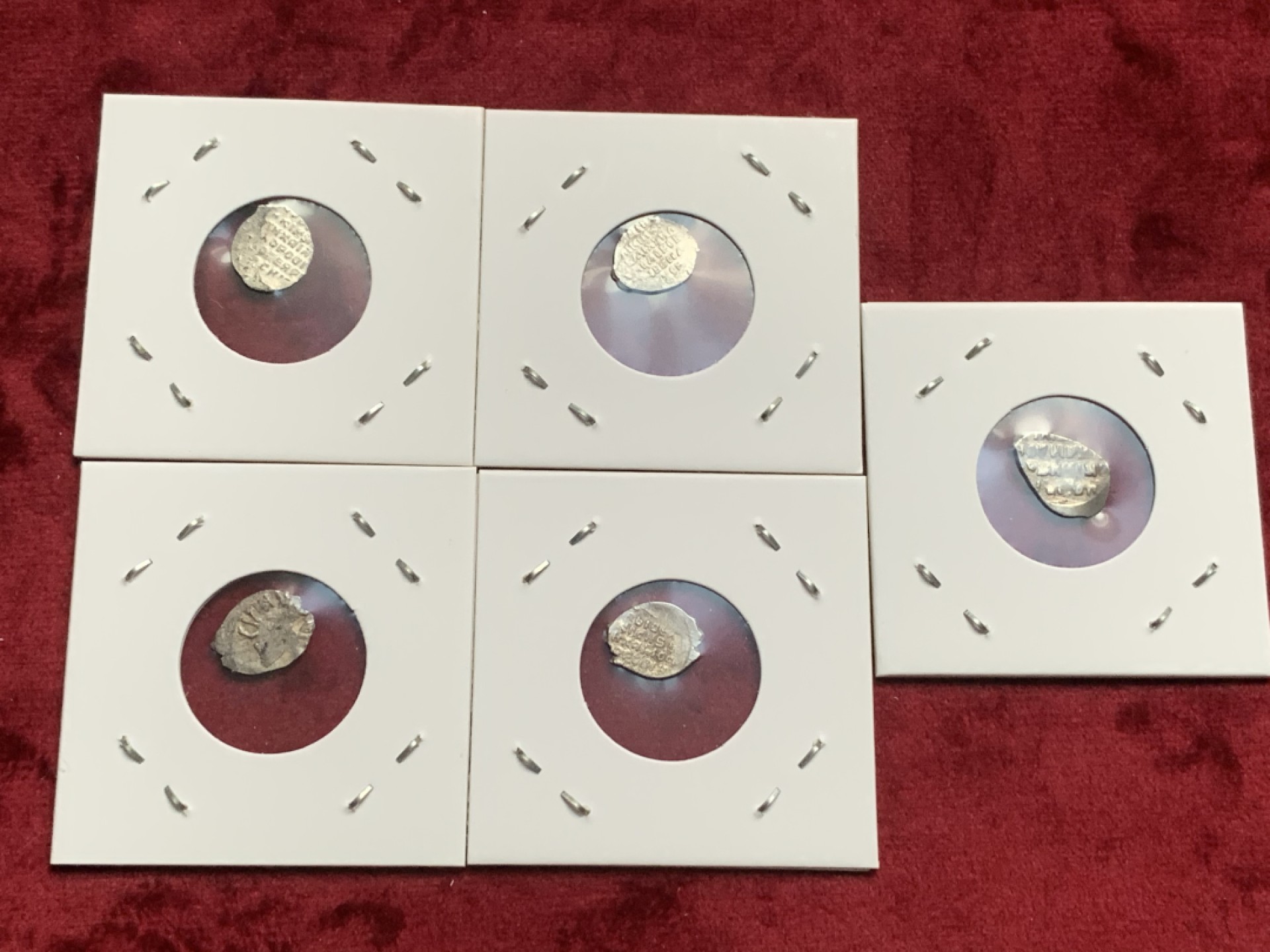 《竞宝斋》第63场-本周日 （全场不限金额包邮） 5枚一组 沙俄 打制 银戈比5枚 细节打制的不错