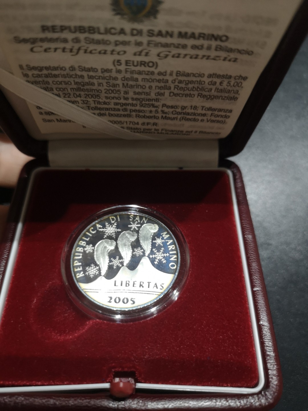 《外钞收藏家》第一百八十一期拍卖 圣马力诺2005年5欧元 2006年都灵冬奥会 精制 纪念 银币