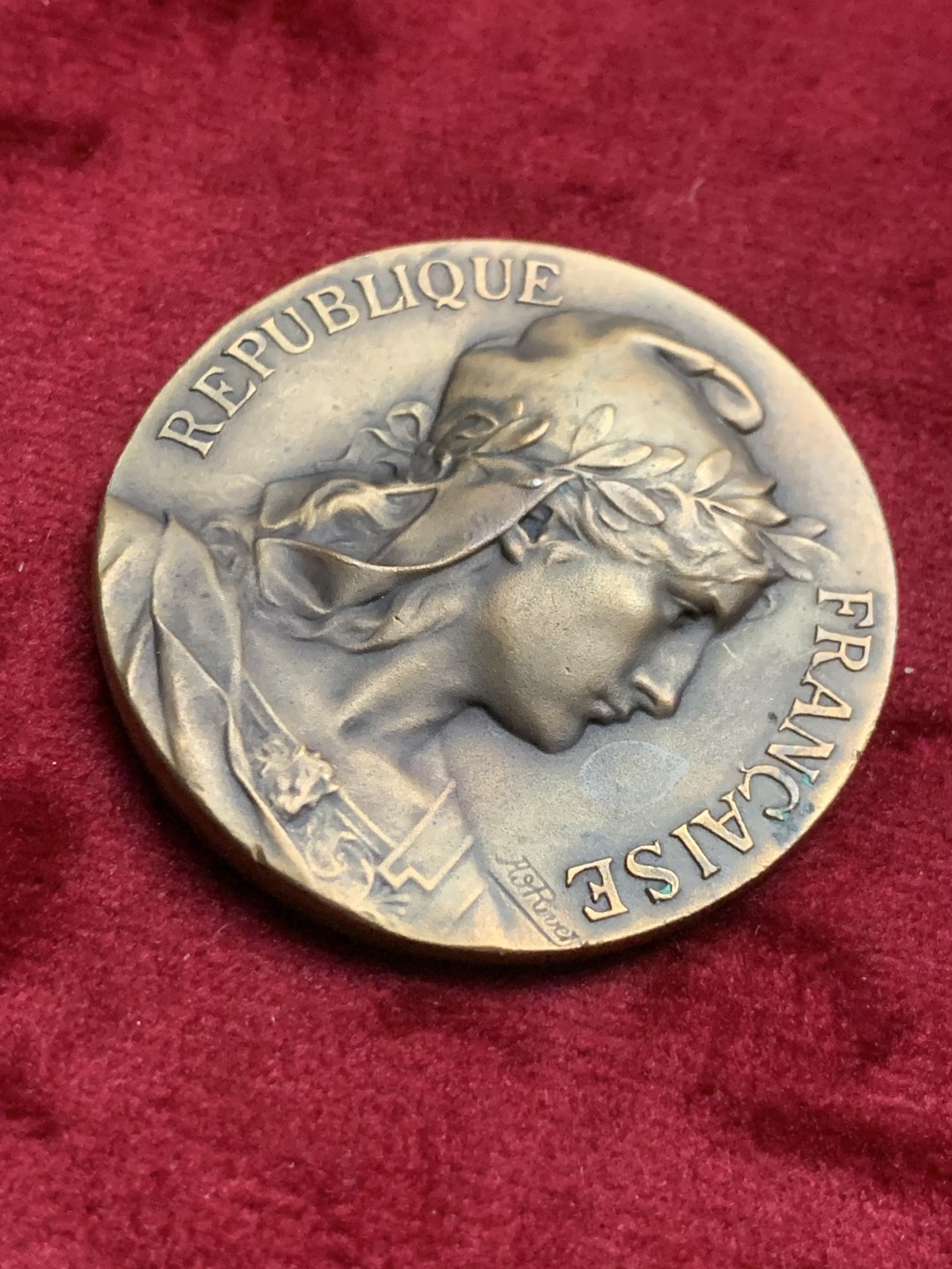 《竞宝斋》第63场-本周日 （全场不限金额包邮） 法国 殖民地和海事联盟 纪念铜章 41mm直径 30克