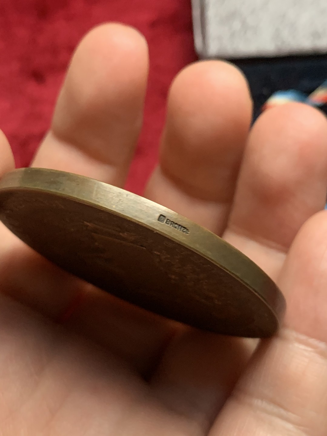 《竞宝斋》第63场-本周日 （全场不限金额包邮） 原盒法国1915年女神教育铜章 50mm，58克，BRONZE铜标