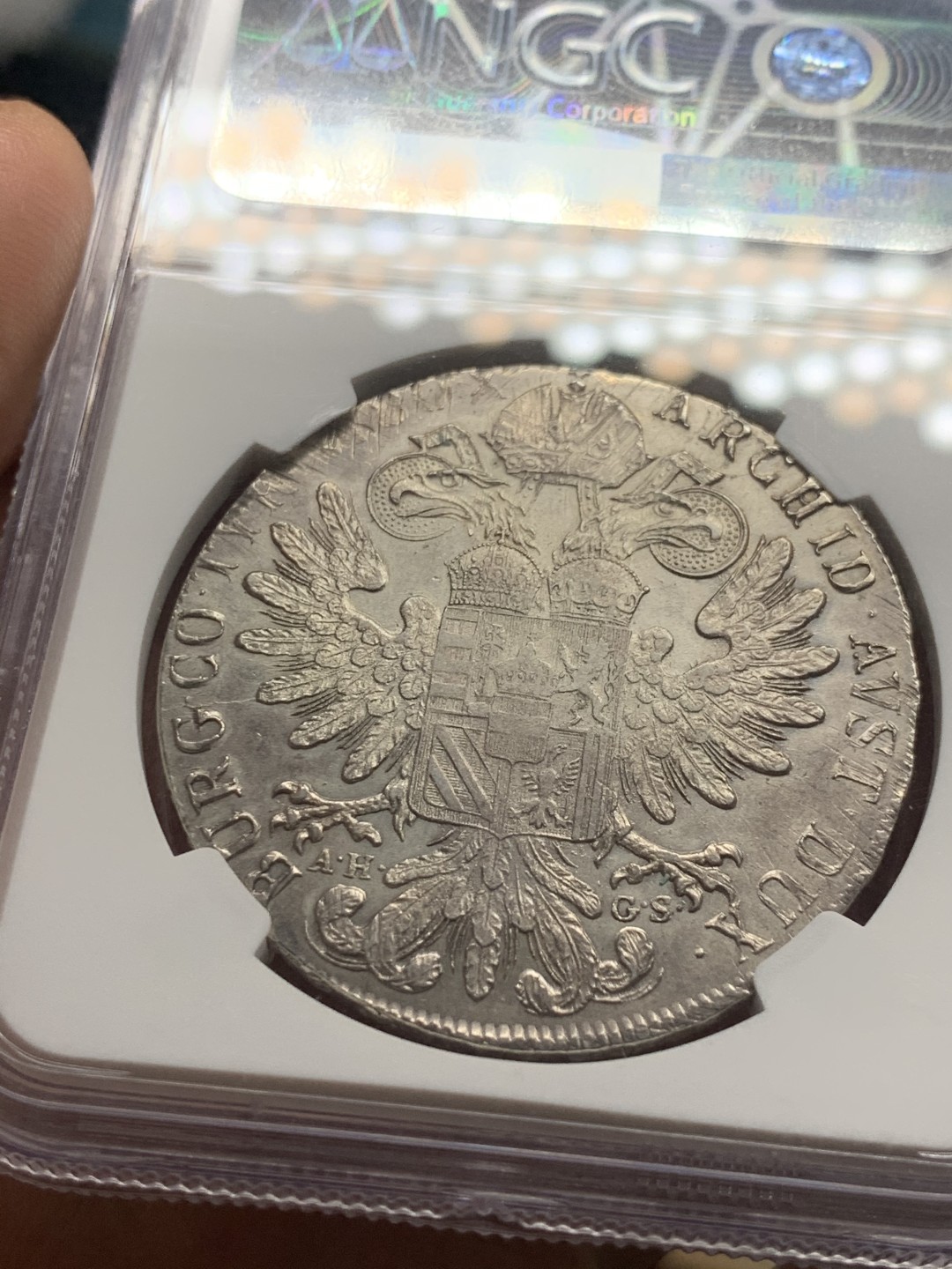 《竞宝斋》第63场-本周日 （全场不限金额包邮） NGC 1780年特兰西瓦尼亚 AH GS原铸大奶妈AUD，三点钟方向偏打，边齿完整