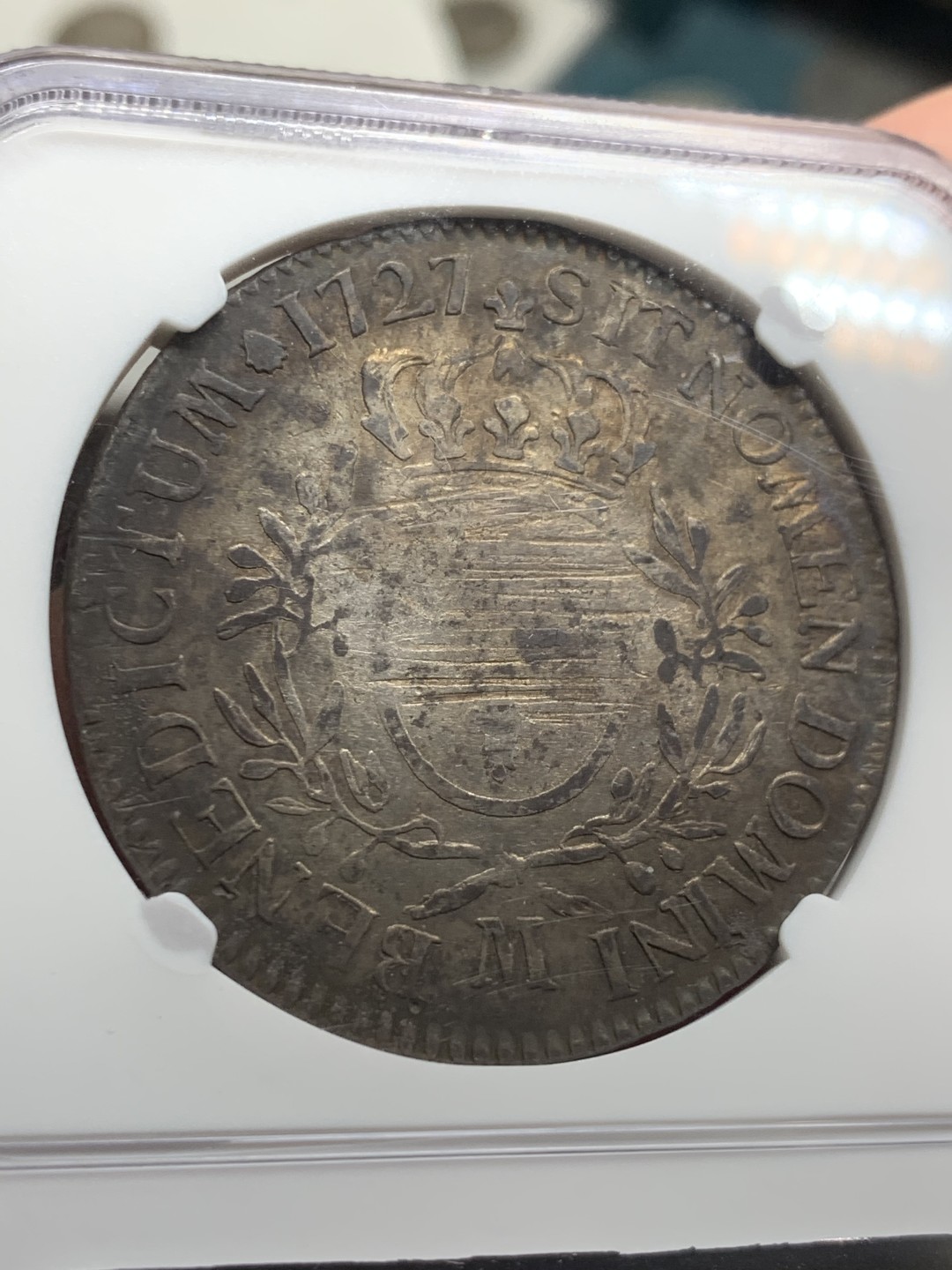 《竞宝斋》第63场-本周日 （全场不限金额包邮） NGC-VFD  法国 1727年 路易十五 小孩头 1埃居 大银币