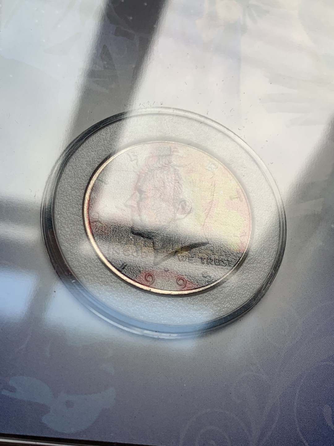 《竞宝斋》第63场-本周日 （全场不限金额包邮） 彩绘封装迈克杰克逊纪念 美国1995年肯尼迪半圆 镍币